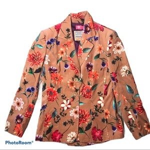 Oilily floral tan blazer size 38